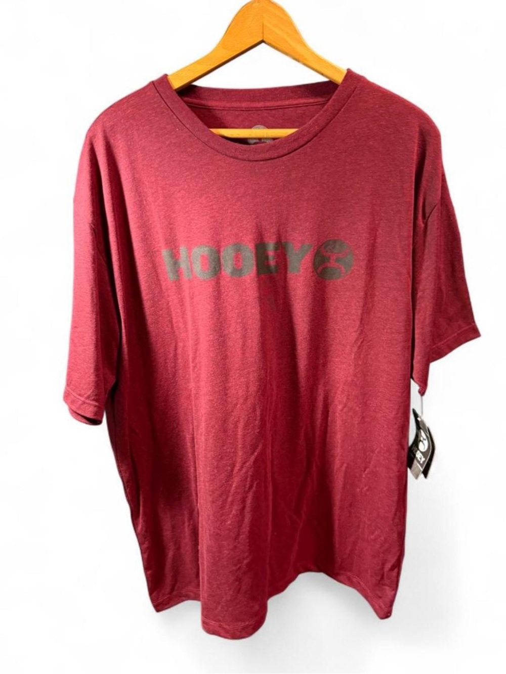 Hooey Men’s Short-Sleeve Crew Tee in Burgundy with Gray Logo